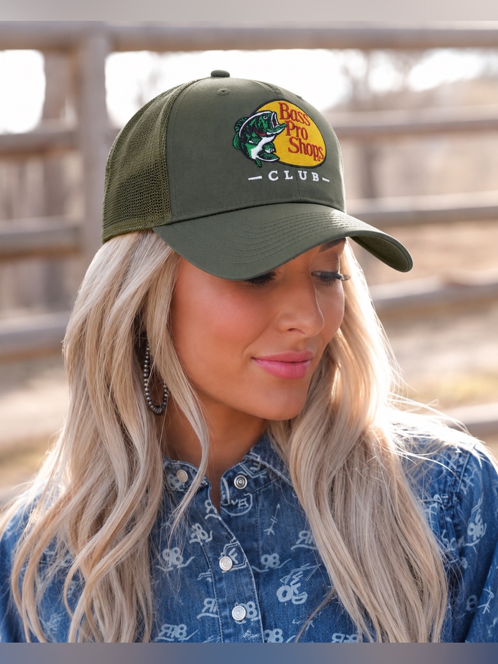 Bass Bro Shops Club Trucker Mesh Green Baseball Hat Cap Adult ONE SIZE